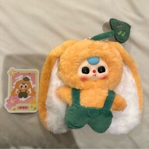 Baby Three Cute Plush Bunny Toy with Green Overalls